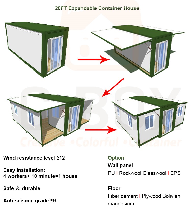 Expandable container house